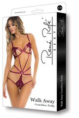Rene Rofe - Walk Away Crotchless Teddy Burgundy