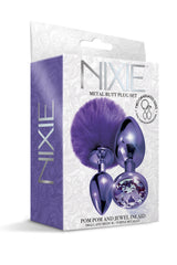 Nixie - Metal Butt Plug Set Pom Pom Jewel