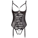 Abierta Fina - Kwart Cup BH en Openkruis String Body-Outfits-Abierta Fina-75B/S-Newside