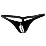 Black Level - Vinyl String Met Ketting-Outfits-Black Level-S/M-Zwart-Newside
