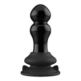 Chrystalino - Rimly Glazen Vibrerende Butt Plug met Zuignap-Toys-Shots-Newside