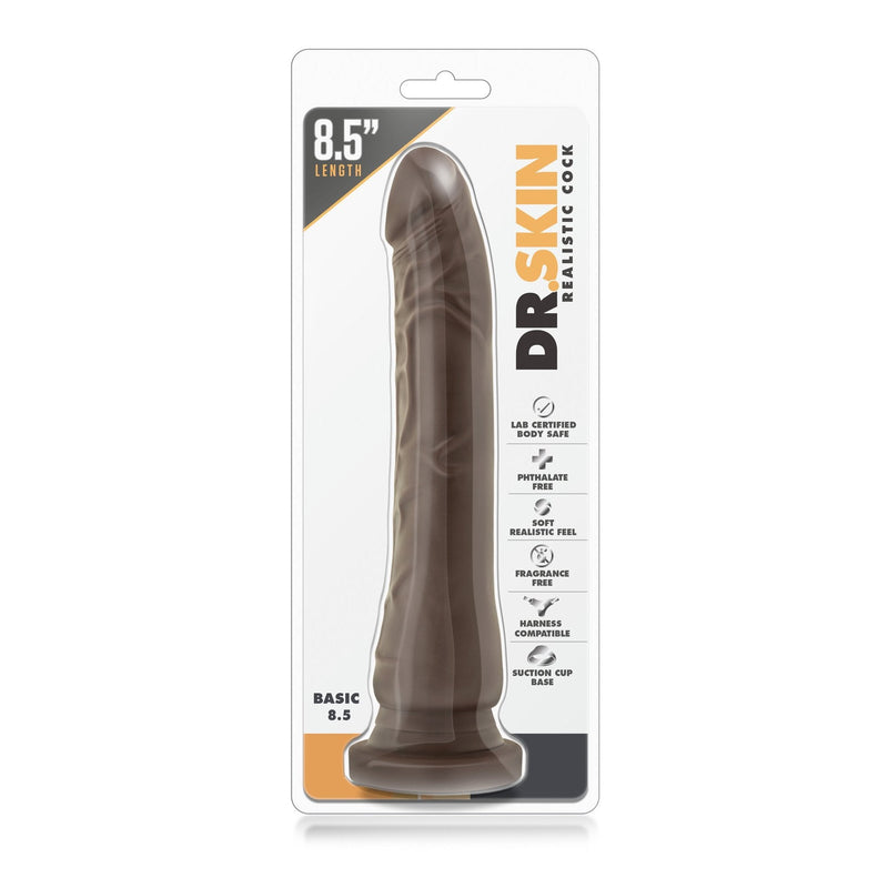 Dr. Skin - Basis Realistische Dildo 21.5 cm (8.5inch)-Toys-Blush Novelties-Zwart-20 / 25 Cm-Newside