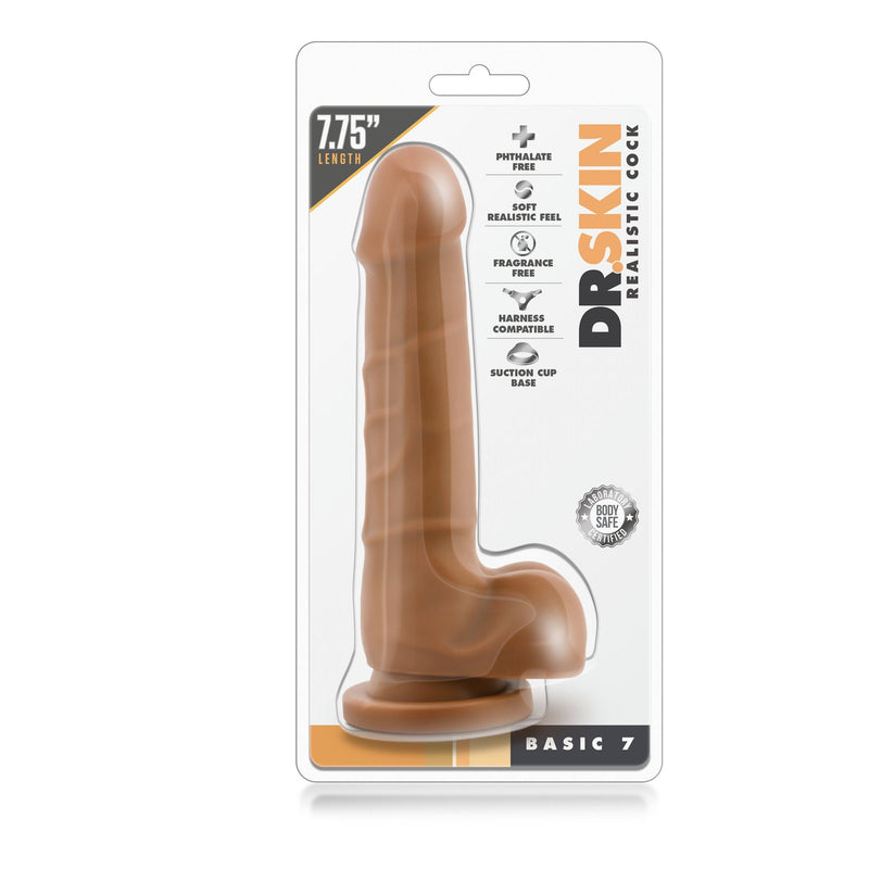 Dr. Skin - Realistisch Penis met Ballen 18 cm (7 inch)-Toys-Blush Novelties-Bruin-15 / 20 Cm-Newside