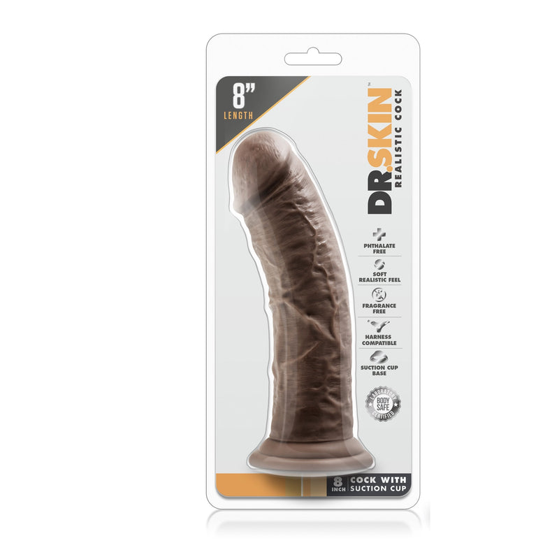 Dr. Skin - Realistische Dildo met Zuignap 20 cm (8 inch)-Toys-Blush Novelties-Zwart-15 / 20 Cm-Newside