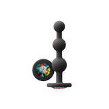 Glams - Ripple Butt Plug Zwart met Regeboog Siersteen-Toys-NS Novelties-Newside