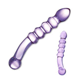 Gläs - Purple Rain Ribbed Glazen Dildo-Toys-Gläs-Newside