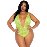 Leg Avenue - Gebloemde kanten teddy & badjas Queen size-Outfits-Leg Avenue-Roze-Newside