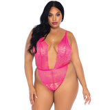 Leg Avenue - Gebloemde kanten teddy & badjas Queen size-Outfits-Leg Avenue-Roze-Newside