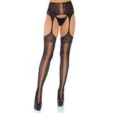 Leg Avenue - Kousen met Dubbele Netnaad-Outfits-Leg Avenue-Zwart-One Size-Newside