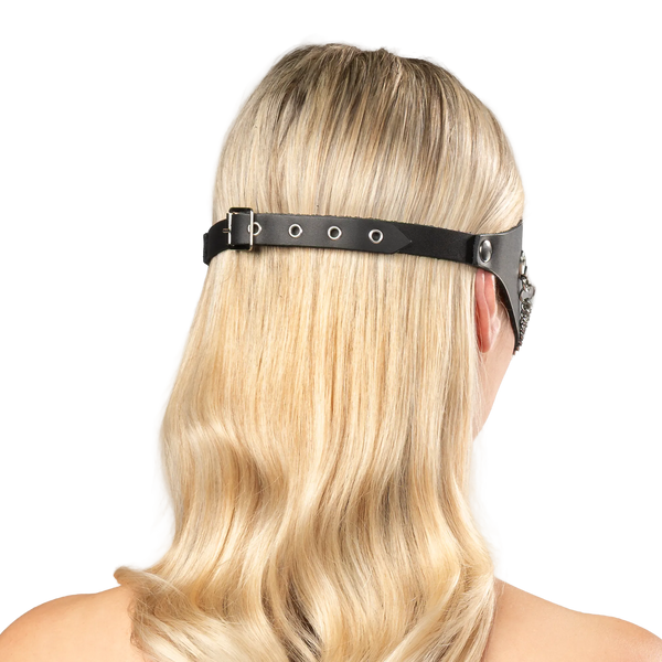 Rimba Bondage Play - Leather Mask with Chain Decoration