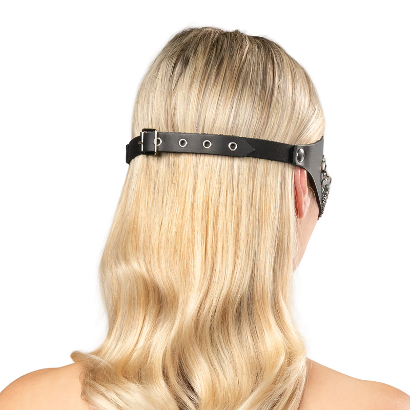 Rimba Bondage Play - Leather Mask with Chain Decoration