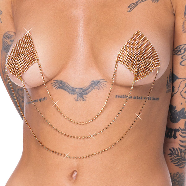 Cottelli ACCESSOIRES - Nipple Stickers Square Gold