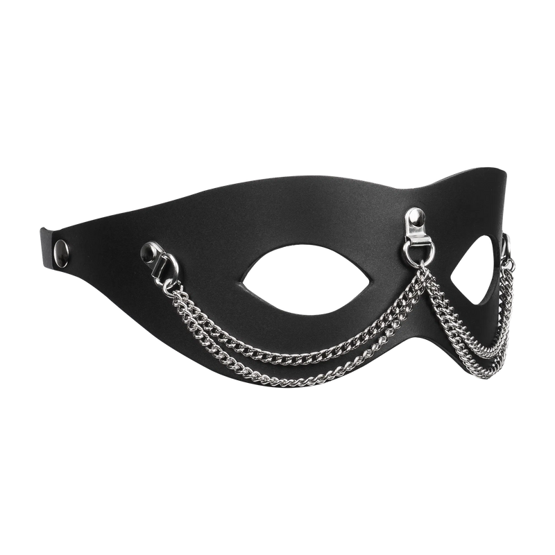 Rimba Bondage Play - Leather Mask with Chain Decoration