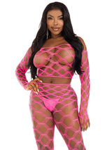 Leg Avenue - Net crop top & footless tights