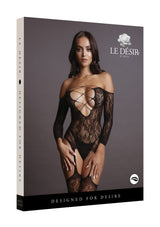 Le Désir -Criss Cross Neck Bodystocking - One Size - Black