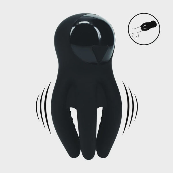 Levelz - Digital Vibrating Silicone Penis Head Stimulator with Tentacles