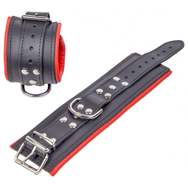 The Red - Padded Leather Wrist Cuffs Black-Red-Kink-The Red-Newside