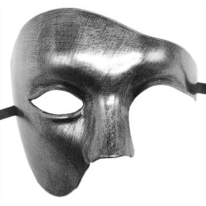 KINK Harness - Half Face Phantom Mask SILVER STRIE