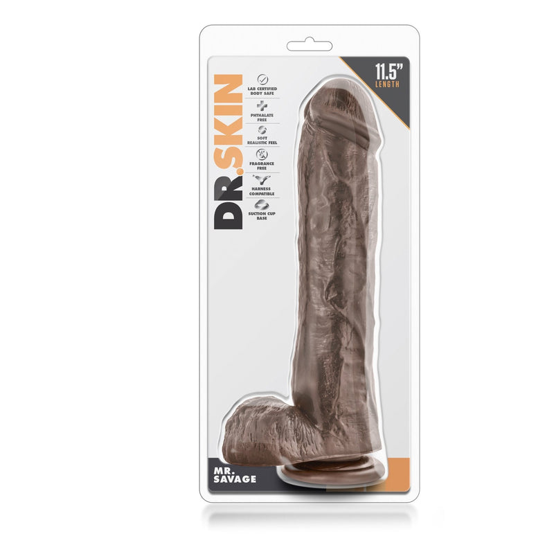 Dr. Skin - Mr Savage 29 cm (11.5 inch) Dildo-Toys-Blush Novelties-Zwart-25+ Cm-Newside
