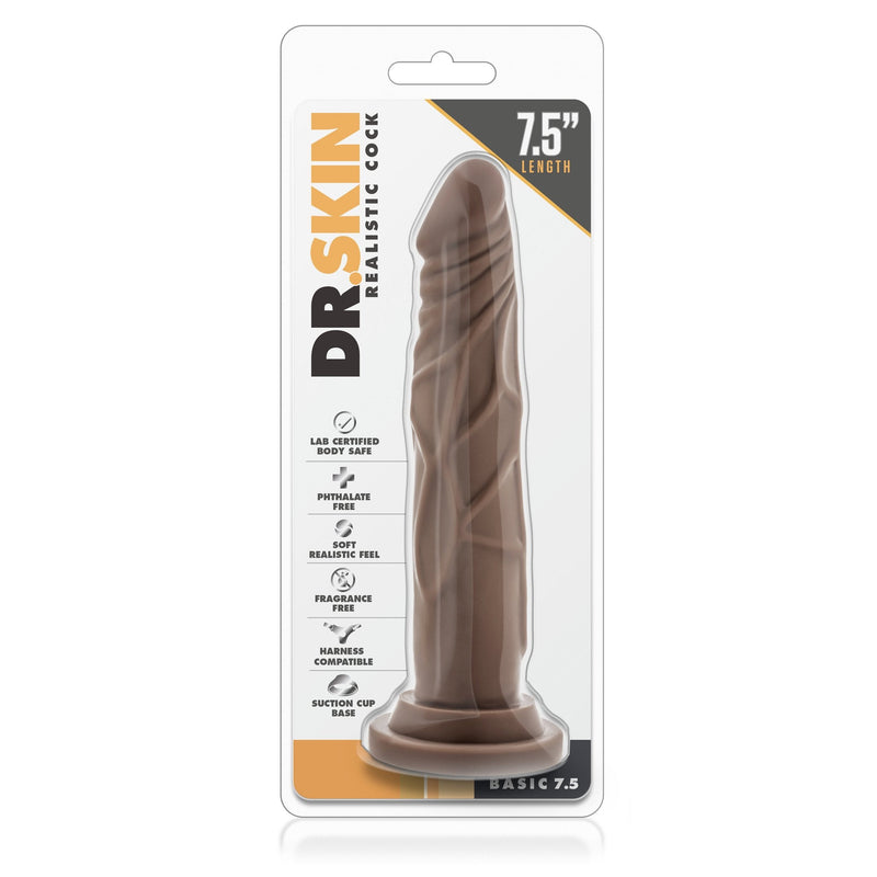 Dr. Skin - Realistische Dildo 19 cm (7.5 inch)-Toys-Blush Novelties-Zwart-15 / 20 Cm-Newside