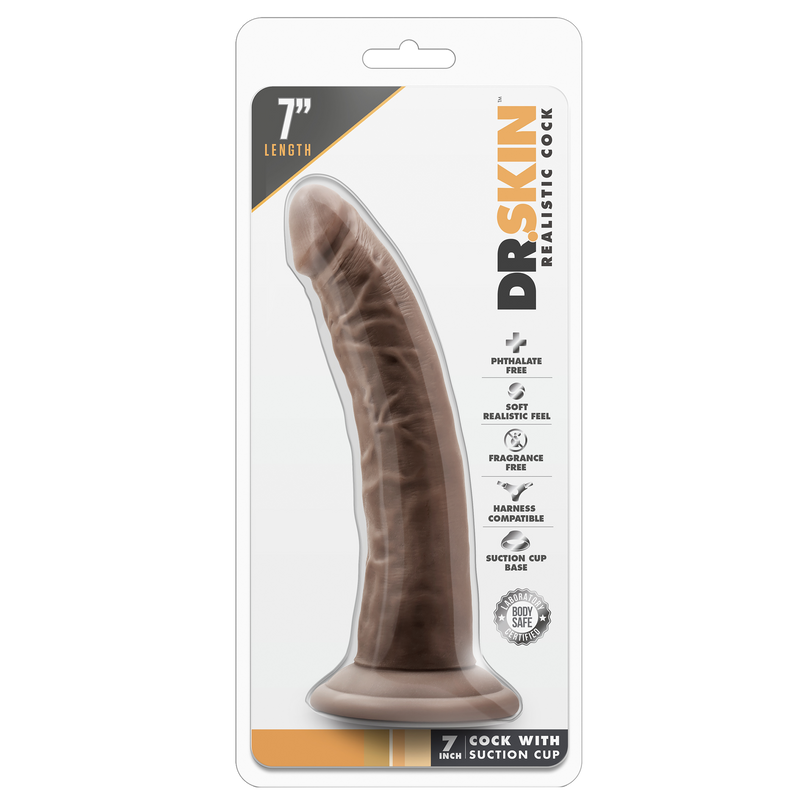 Dr. Skin - Realistische Dildo met Zuignap 18cm (7inch)-Toys-Blush Novelties-Zwart-15 / 20 Cm-Newside
