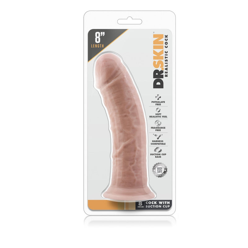Dr. Skin - Realistische Dildo met Zuignap 20 cm (8 inch)-Toys-Blush Novelties-Wit-15 / 20 Cm-Newside