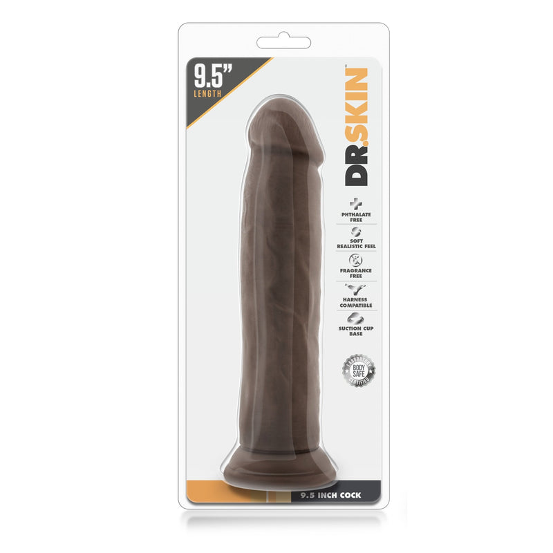 Dr. Skin - Realistische Dildo met Zuignap 24.1 cm (9.5 inch)-Toys-Blush Novelties-Zwart-20 / 25 Cm-Newside