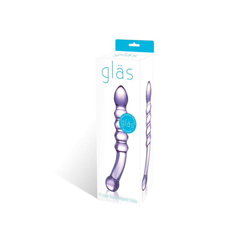 Gläs - Purple Rain Ribbed Glazen Dildo-Toys-Gläs-Newside