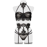 Grey Velvet - Erotic set with lace-Outfits-Not specified-S/M-Newside