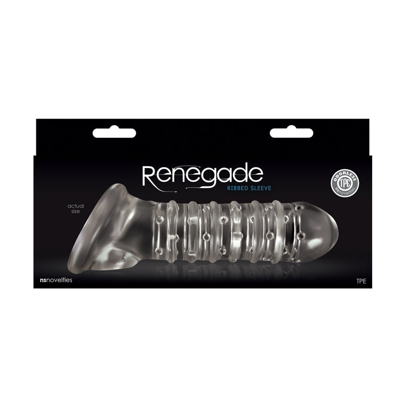 Renegade - Ribbed Extension Clear Penis Sleeve-Toys-Renegade-Newside